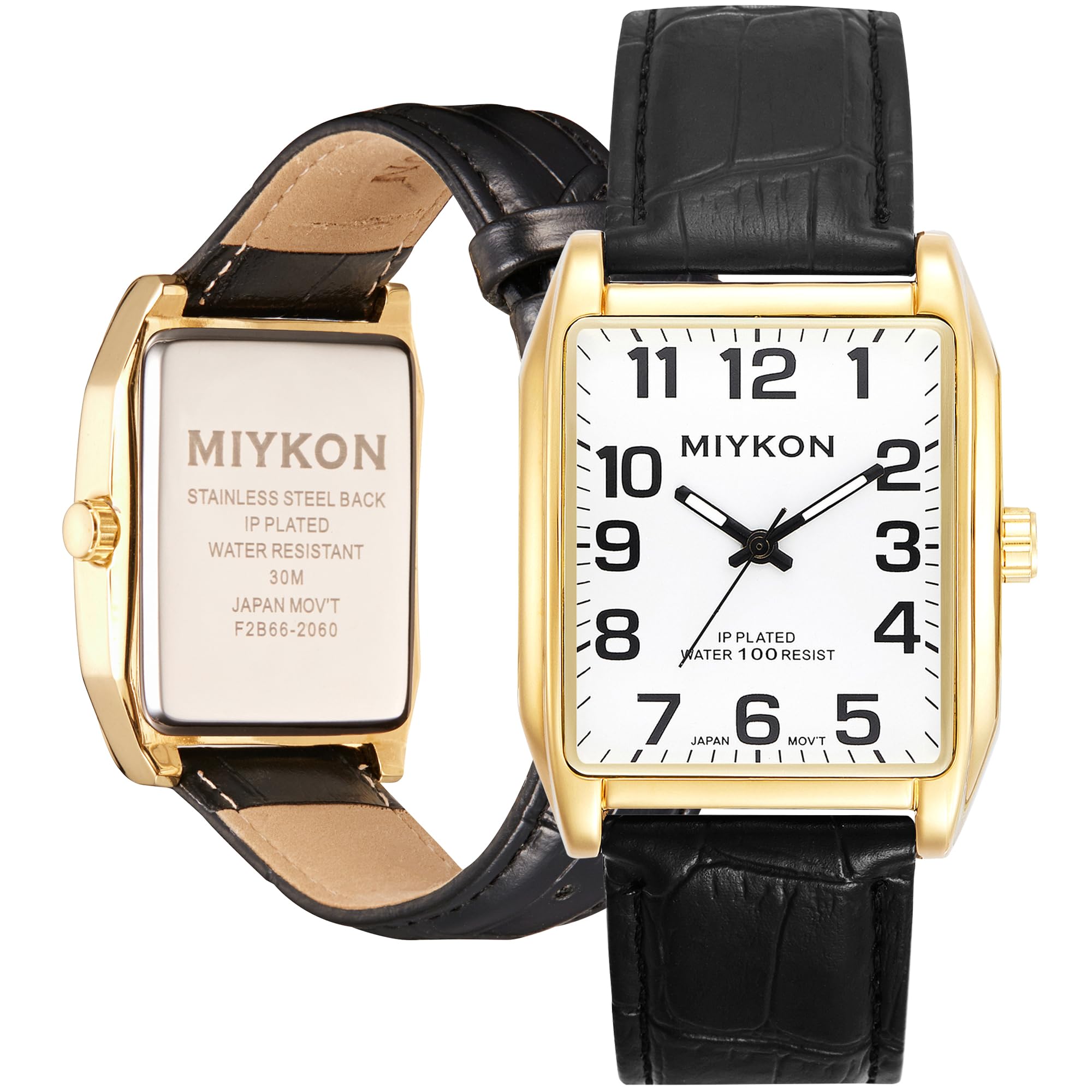 Miykon Vintage Watches for Men - Tank Square Gold