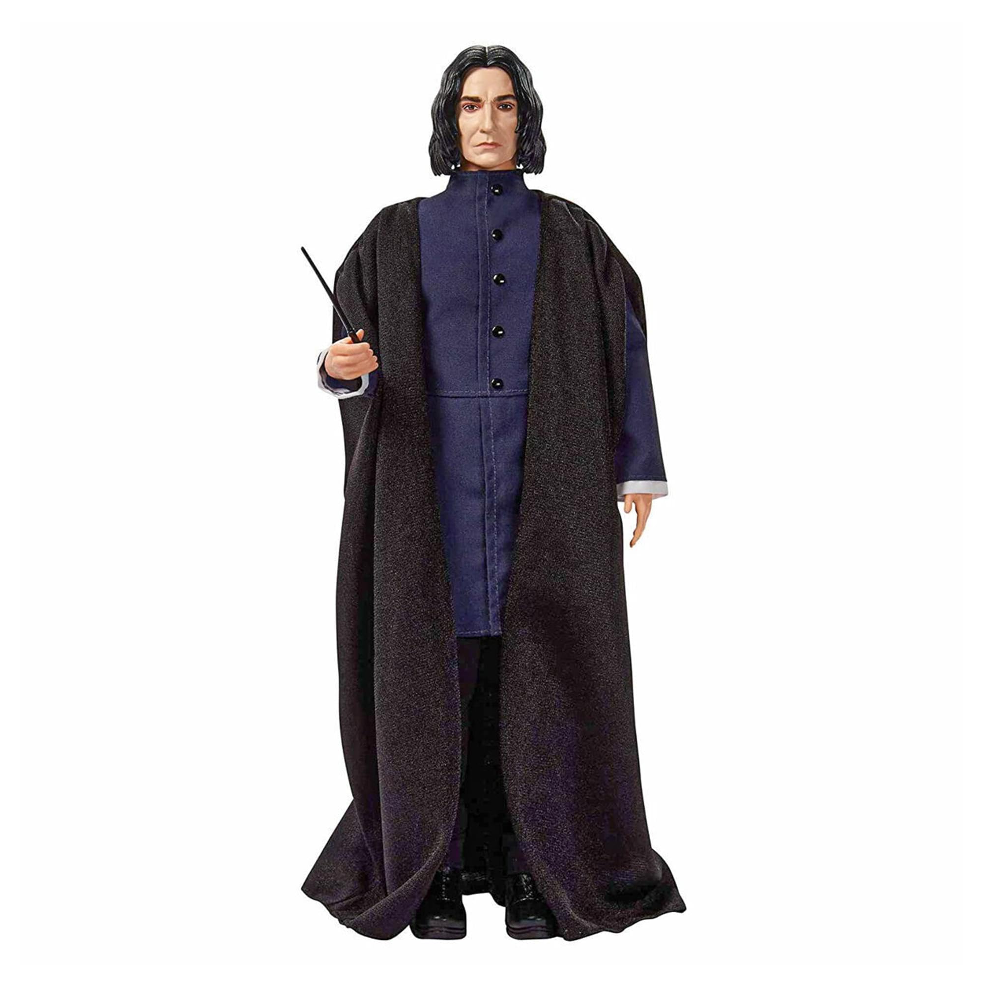 Harry Potter Collectible Severus Snape Doll (~12-inch) Wearing Black Coat Jacket and Wizard Robes, with Wand, Gift for 6 Year Olds and Up​​