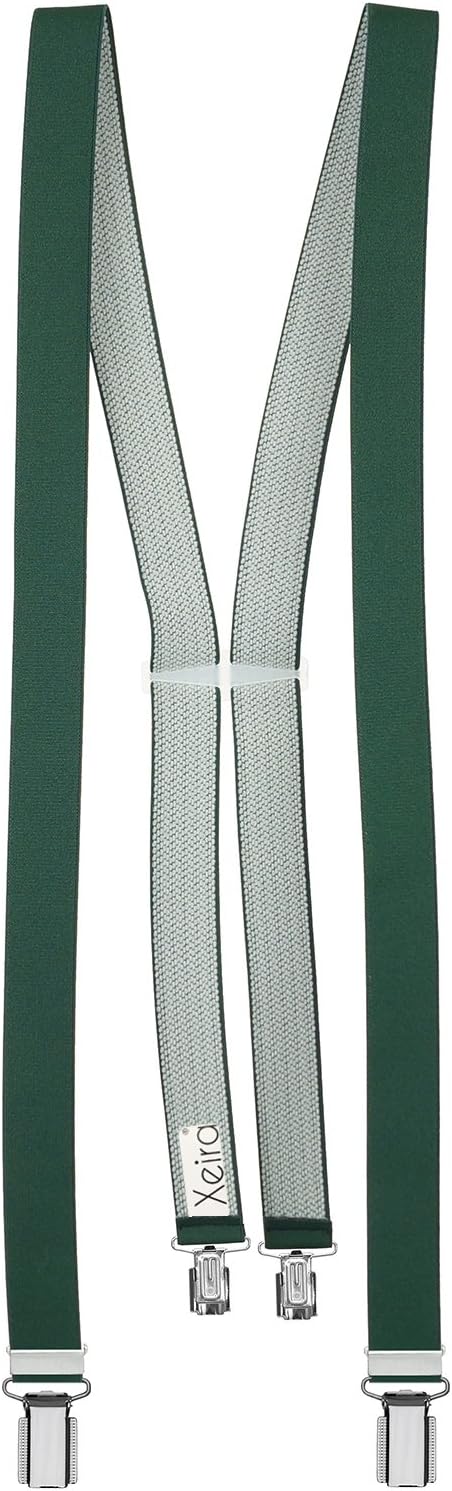 XEIRA - Trouser Braces/Suspender Available in Many Different Design/Colours with 4 Very Strong Clips - Made in Germany/Black/Brown/Yellow/Orange/Red/Green/Pink/Retro
