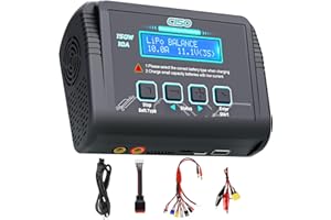 HAISITO Lipo Battery Charger, 1-6S Balance Charger Discharge 150W 10A AC/DC for Li-Po Li-Hv Ion Fe NiMH NiCd Pb Hobby Batteries With Deans/Tamiya/JST/EC3/HiTec Connectors Cable Power Supply
