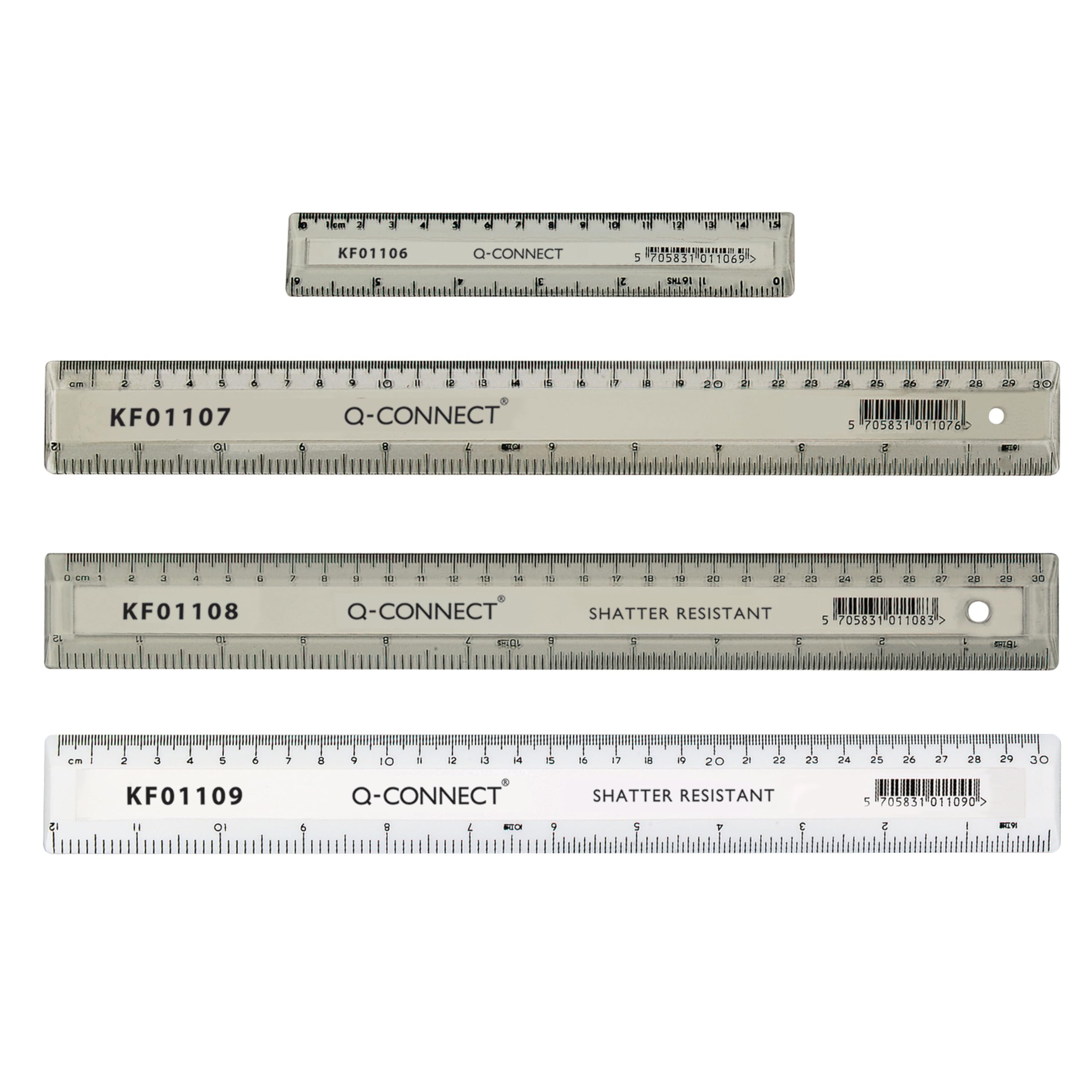 Q Conncect Ruler 15cm Clear