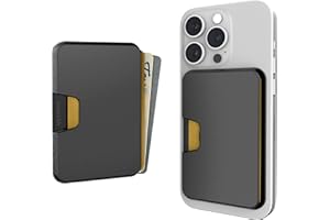 Smartish Wallet for MagSafe iPhones - Side Hustle - Slim Detachable Magnetic Card Holder for Apple iPhone 16/15/14/13/12 Models - Black Tie Affair
