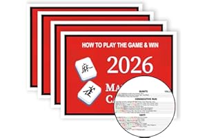 Cyanslen 4Pcs Mahjong Cards 2026 Official Revision, 2026 Mah jongg Cards, Large Print Easy to Read Rule Guide, Perfect for Ga