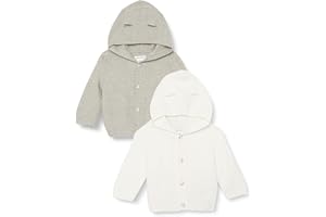 �鶹�� Essentials Unisex Babies' Hooded Sweater, Pack of 2, Grey Heather/Ivory, 24 Months