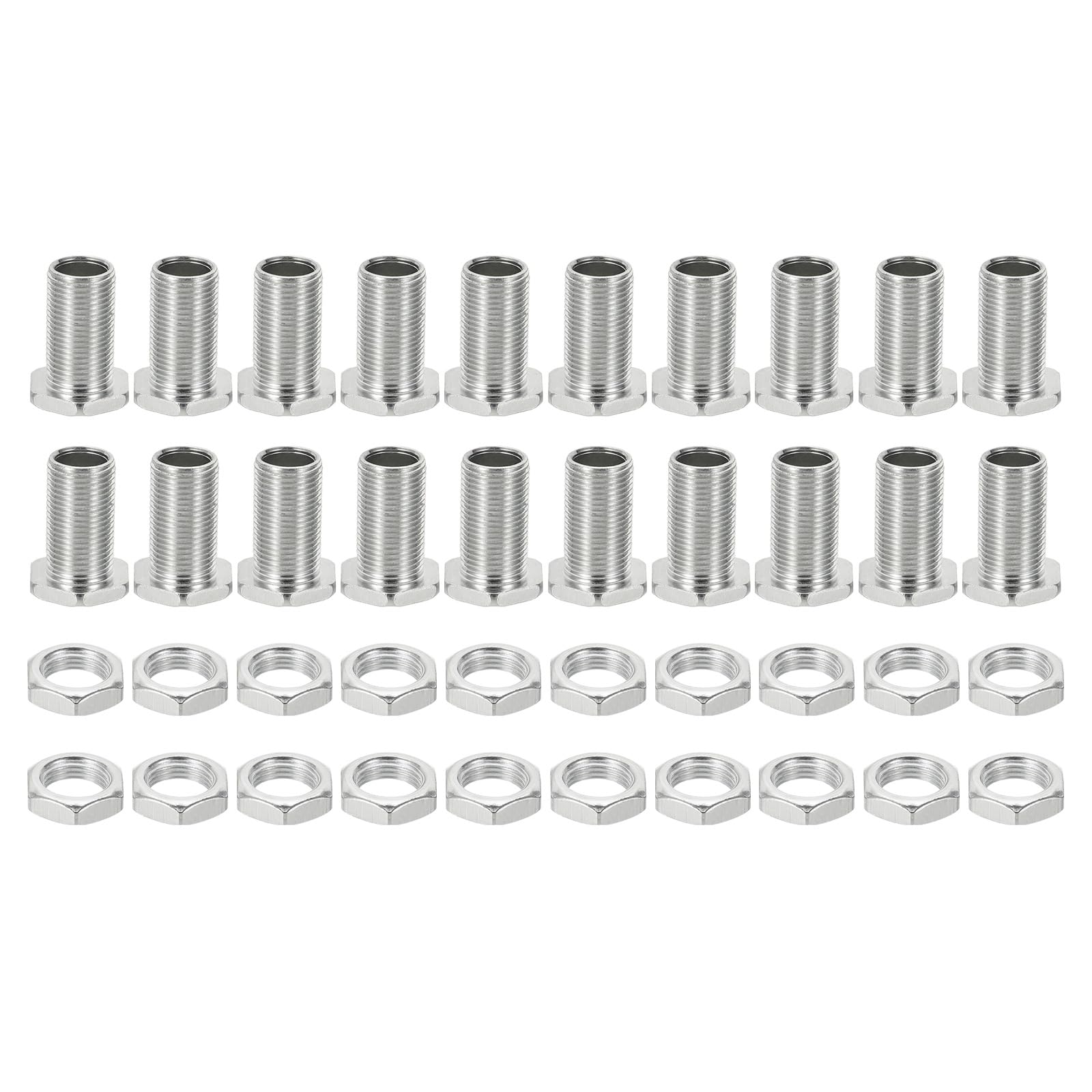 PATIKIL M12x24mm Hex Bolts and Nuts Kit, 20 Set Fine Thread Hollow Screws Assortment Hexagon Head Screw Through Hole Bolt Chandelier Fasteners