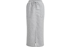 SOFIA'S CHOICE Women's Drawstring Midi Skirts High Elastic Waist Skirt