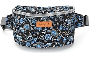 Hanfetch Yarn Crossbody Waist bag Small Yarn Storage Organizer for Yarn Skeins-Organizer for Crochet Hooks and Other Accessories (Paisley)