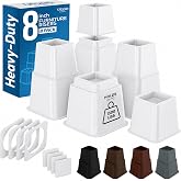 Utopia Bedding Heavy Duty Bed Risers, 3, 5, 8 Inch, Pack of 4, White | Non-Slip, 3 Heights, 4 small &amp; 4 large Furniture Risers, Supports up to 1,300 Lbs for Bed, Table &amp; Sofa Legs