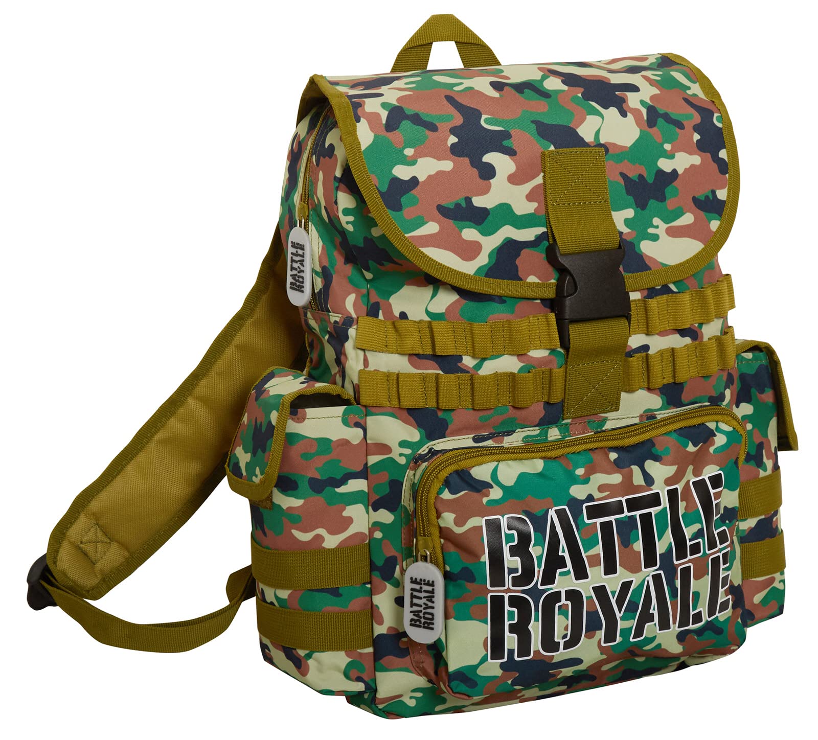 Battle Royale Official Backpack for Back to School Large Camo Rucksack for Camping Scoutts and Cubbs Kids Travel Bag Gaming Bag with Bottle Holders Gamer Satchel Duffle Bag