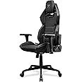 Cougar Hotrod Ergonomic and Comfortable Gaming Chair with Head and Lumbar Support, Steel Frame and Base, Reclining Backrest, Tilt Mechanism, Premium Hyper-Dura Leatherette, 3D Armrest, Black