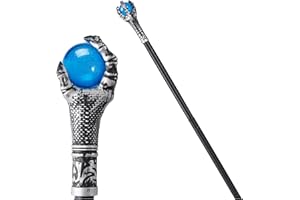 Spooktacular Creations Halloween Walking Cane, Fire Dragon Claw Round Staff for Wizard Costume Scepter Accessories for Halloween Party Pretend and Play Costume, Dress Up Parties