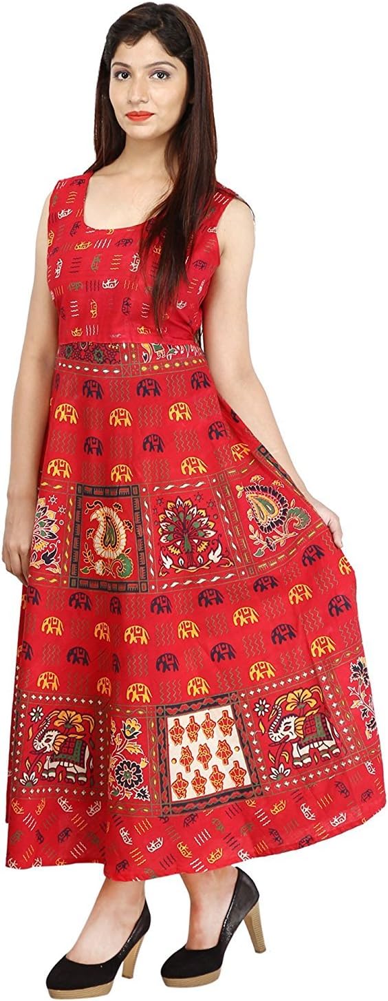 fashiongrape Women's Maxi A-Line Dress (fgd5_Red_XL)