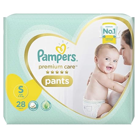 Pampers Premium Care Pants Diapers, Small, S 28 Count