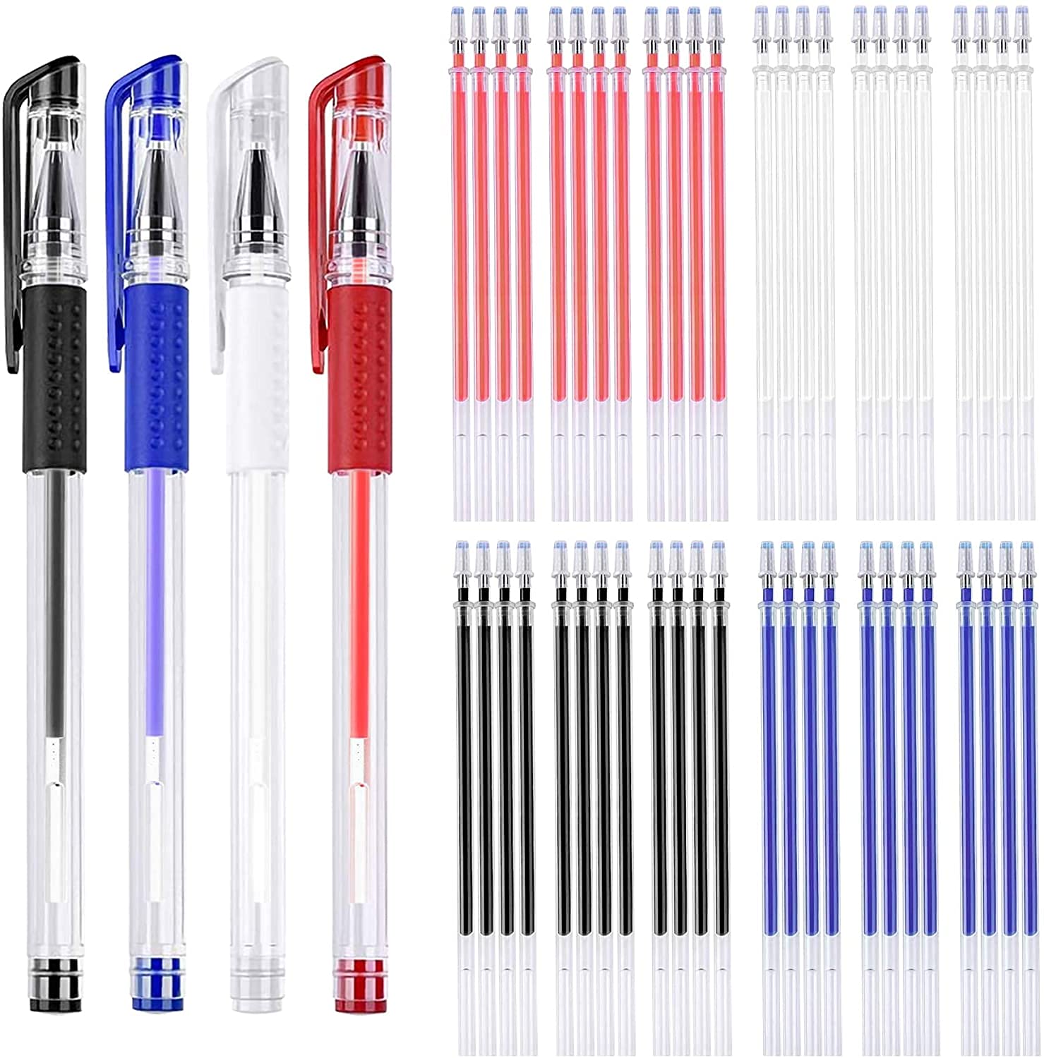 JANYUN 8-Piece Heat Erasable Pens for Fabric with 52 Refills - Fabric Marking Pens - Quilting, Sewing, DIY, Tailors - Black, White, Red, Blue — image 1