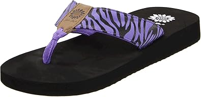 purple yellow box flip flops
