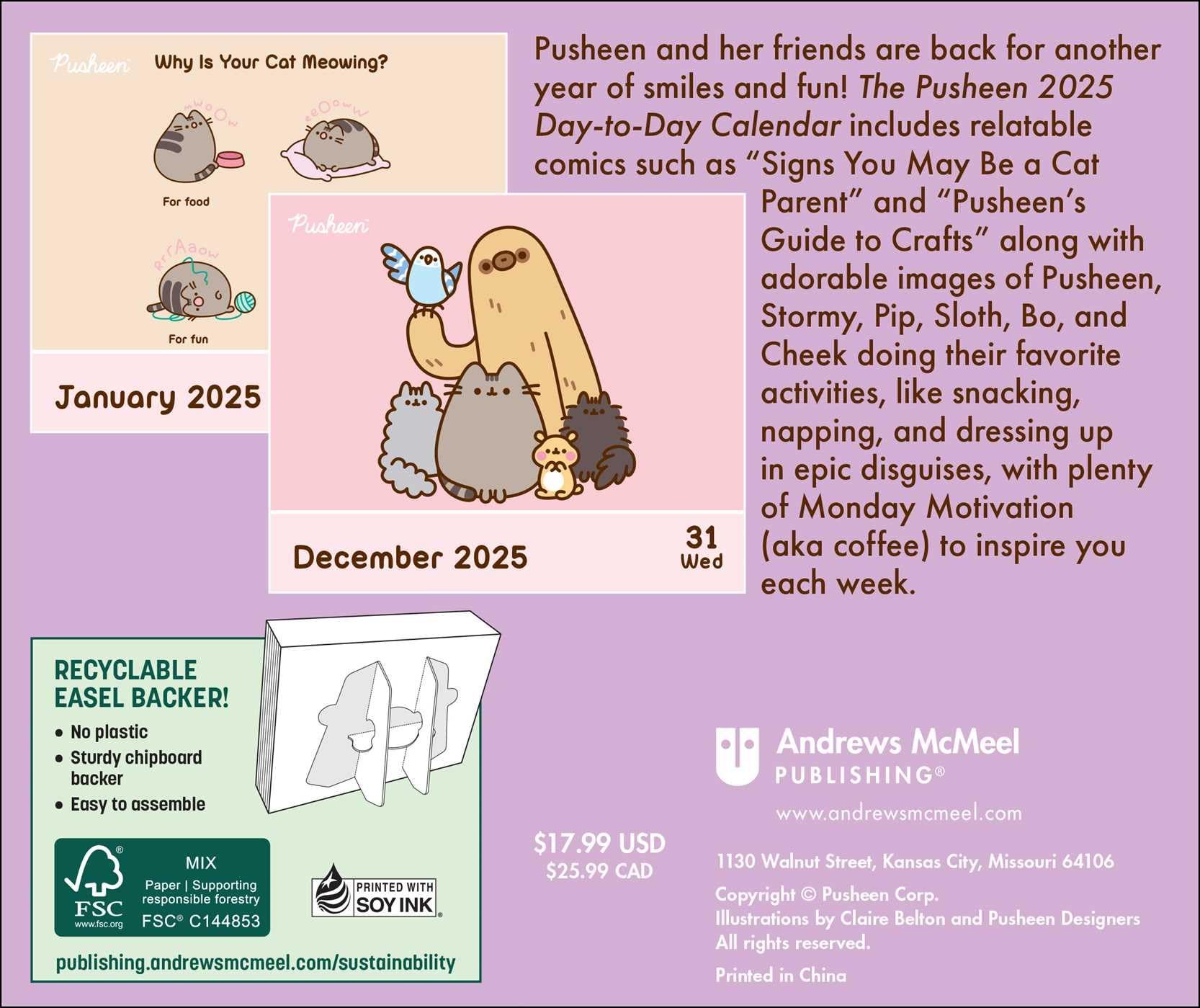 Pusheen 2025 Day-to-Day Calendar