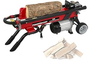 PowerSmart Log Splitter Electric, 6-Ton Hydraulic Log Splitter, 15 Amp Electric Log Splitter, Electric Wood Splitter, Horizontal Full Beam with Steel Wedge for Firewood Splitter Kindling Splitter