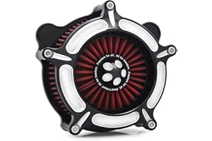 TOPRAMETAL For harley air cleaner filter Sportster Softail Touring street road king glide Dyna for harley davidson air intake filters (Contrast Cut - Red Filter, C-For Touring 08-16, Softail 16-17)