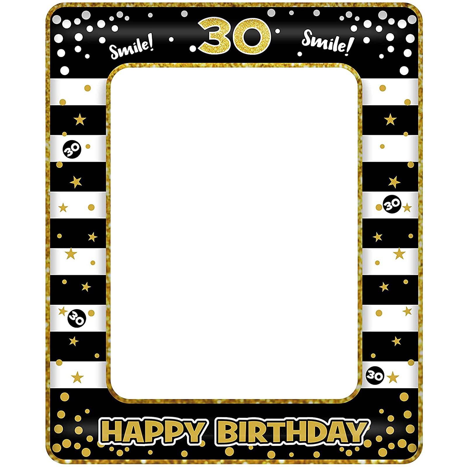 30th Birthday Photo Booth Props,Black Gold Inflatable Selfie Frame Picture Frame,Giant Inflatable Party Photo Booth Frame for 30th Birthday Party Decorations Supplies Men Women Favor Gift — image 1