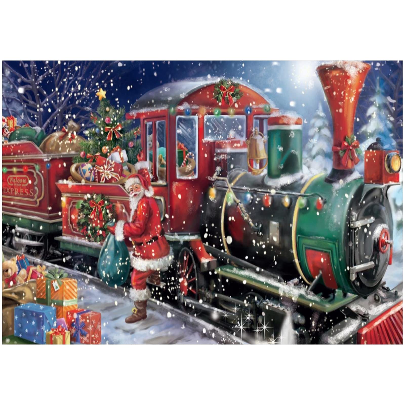 DIY 5D Diamond Painting Kit, Painting by Numbers for Adults Santa Claus Full Diamond Painting Kit Rhinestone Embroidery Cross Stitch Christmas Carriage Arts Craft for Canvas Wall Decor 30x40cm