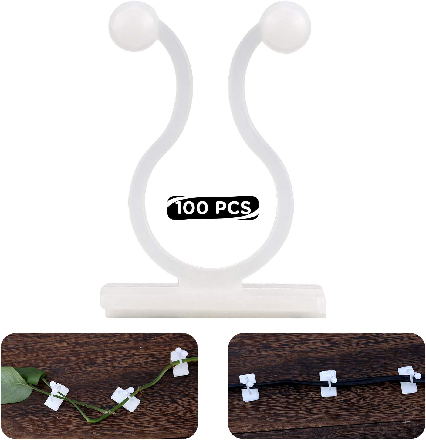 AIEX 100pcs Climbing Plant Clips SelfAdhesive Vine Clips Wall Fixture