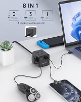 Kemelo 3M Extension 4 Way USB USB C 13A 3250W Child Safety Plug Socket view 2