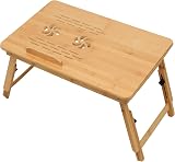 Vivo Technologies Bamboo Laptop Bed Desk with Adjustable Tray and Drawer view 6
