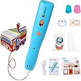 Kretrum Low Temperature 3D Printing Pen Kit with Cute Shape Wireless 3D Pen, 17 Color 1.75mm PCL Filament, Car Stencil and Fu