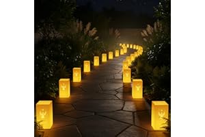 Zhengmy 20 Set Christmas Waterproof Luminary Bags Sets with Light String and Weighted Water Bags for Christmas, Thanksgiving, Halloween, Weddings, Valentine's Day Decoration (Angel)