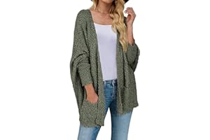 MEROKEETY Women's 2025 Winter Fuzzy Popcorn Batwing Sleeve Cardigan Knit Oversized Sherpa Sweater Coat