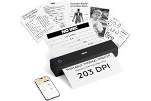 Inkless Portable Printer Wireless for Travel,Thermal Printer Supports 8.5" x 11" US Letter&A4&A5,Compatible with iOS,Android,