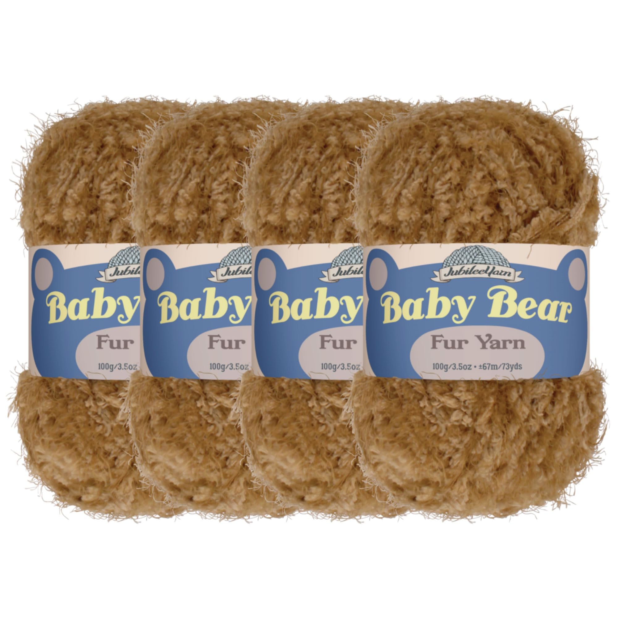 JubileeYarn Baby Bear Yarn - Chunky Weight Polyester Fur - 100g/Skein - Bronze - 4 Skeins — image 1