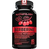 Nutratology Berberine Supplement | Canadian-Made | Max Potency 500MG Per Capsule - Supports Glucose Metabolism & Healthy Bloo