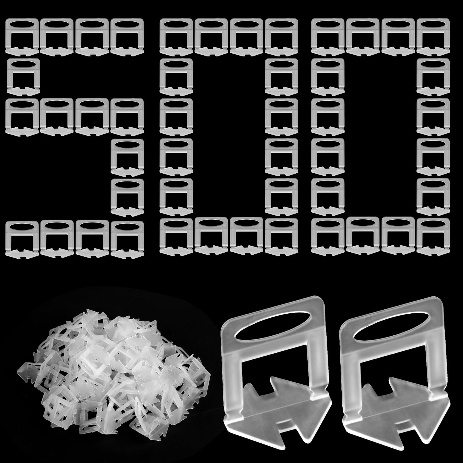 Flintronic 500PCS Tile Leveling System 2mm, Tile Spacers Leveling Clips, Tile Spacers Only, Tile Leveler Spacers, Tile Installation Tool for Stone and Floors — image 1