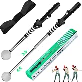 Xamanabu Retractable Golf Swing Trainer with Click Feedback | Improves Tempo, Chipping &amp; Warm-Ups, Telescopic Stick for Indoor/Outdoor Training. Grip Trainer for All Levels, Right-handed