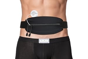 DIABELT Insulin Pump Belt with Double Slide Zipper Pouch Medical Holder for Diabetic T1D Adjustable Waist Band Accessories Lightweight for Tubing Epipen Men Women Adult Black