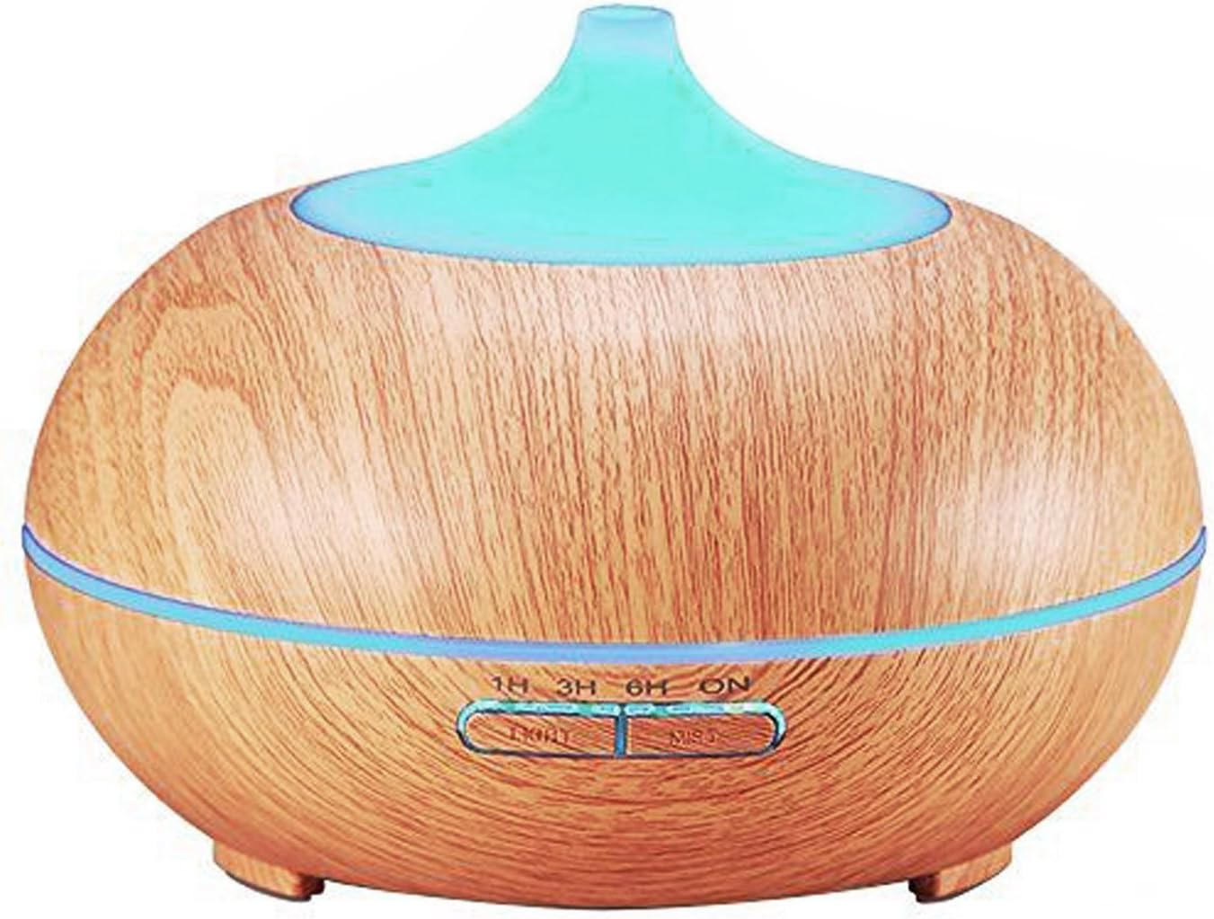Aroma Diffuser 300ml Cool Mist Ultrasonic Wave Diffuser Humidifier, Wood Grain Mini Air Essential oil Diffuser 6 Color Changing LED