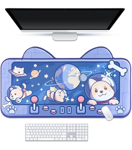 BelugaDesign Axolotl Desk Mat, Kawaii Cute Anime Cartoon Keyboard PC - View #6