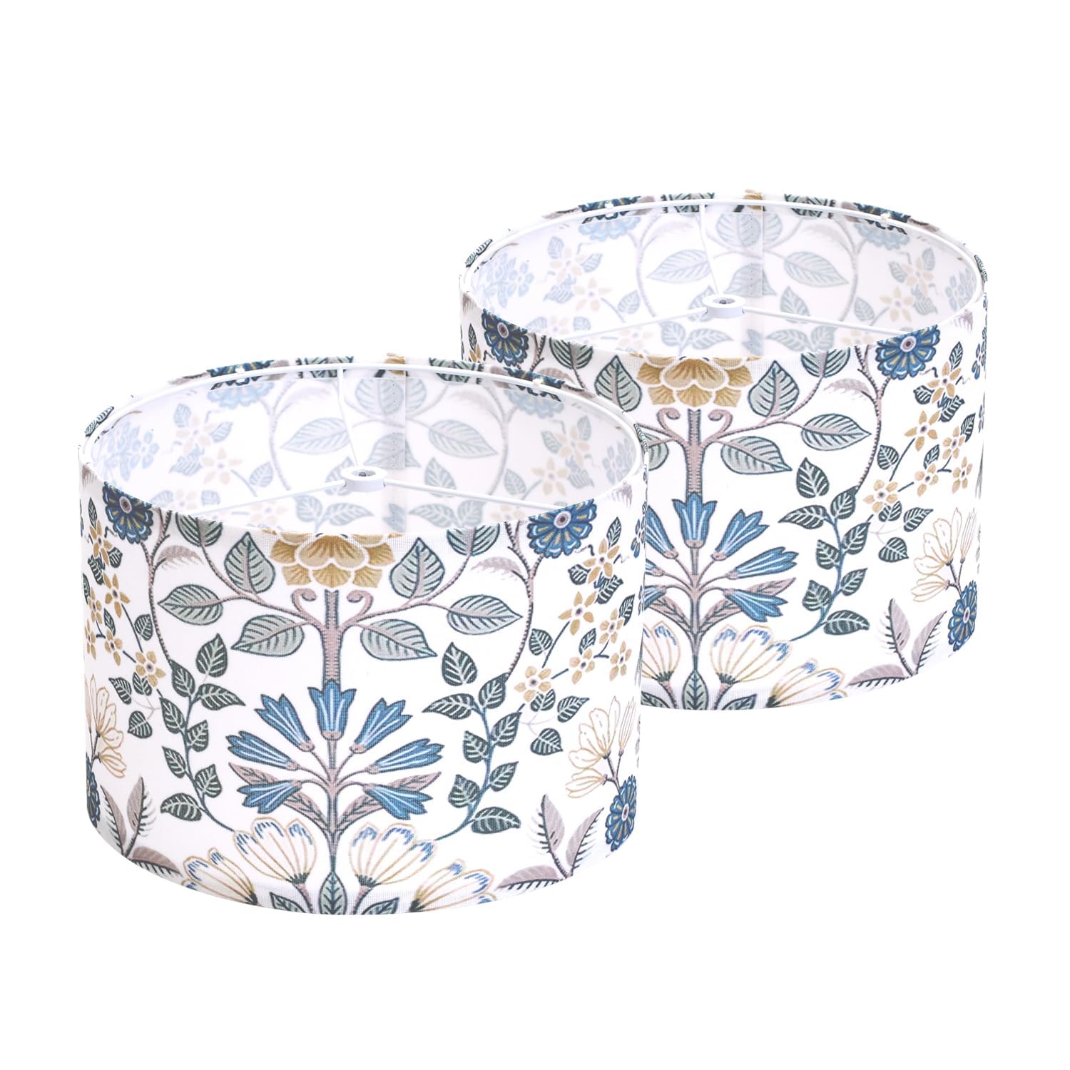 Photo 1 of 2pcs Flower Printed Small Drum Lamp Shades for Table Lamps Floor Lamps Wall Lamps.10"x10"x7" Barrel Lamp Shade for Home Decoration.Sipder Fitter Design.Easy Assembly.Fit harp and finial (not included)