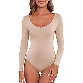 Kindcall Womens Long Sleeve Bodysuit V Neck Slim Fit Going Out Tops