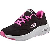 Skechers Women's Low-Top Trainers, Black (Black Mesh/Trim BBK), 6.5