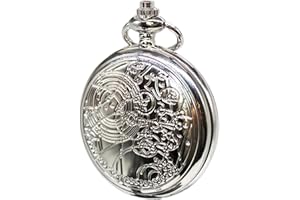 SIMAOTE Vintage Pocket Watch, Quartz Pocket Watch with Chain Gift Box for Men Women, Classic Pocket Watches for Father's Day Valentine's Day Anniversary Day and Birthday Gift