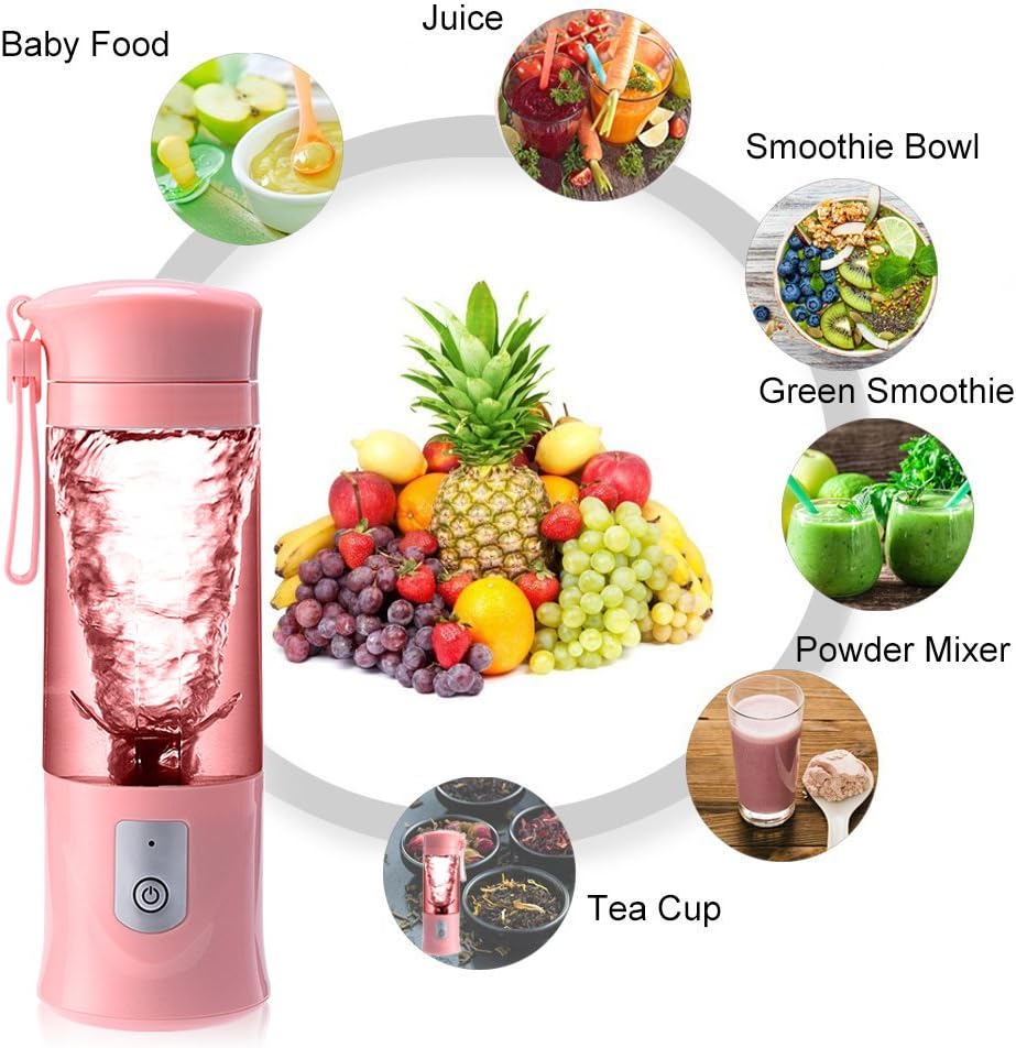 Lepeuxi Portable Juice Blender 400ml 2 En 1 Sans Fil Personnel Fruits Legumes Melangeur Avec Bouchon De Bouteille Detachable Rechargeable Pour Shakes Juice Smoothie Bebe Alimentaire Travail Voyage Centrifugeuses Extracteurs De Jus Et Presses Agrumes