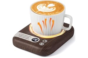 Kepwam Coffee Mug Warmer with 3 Temp Settings, 2-12 Timer & Auto On/Off Gravity-Induction Coffee Cup Warmer for Desk, Smart Candle & Coffee Warmer Plate for Heating Milk,Tea,Candle