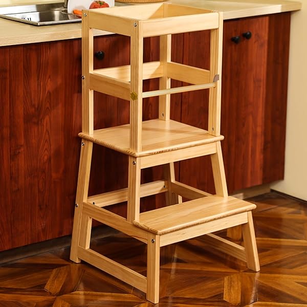 KITCHEN STEP STOOL FOR KIDS WITH SAFETY RAIL,TODDLER...