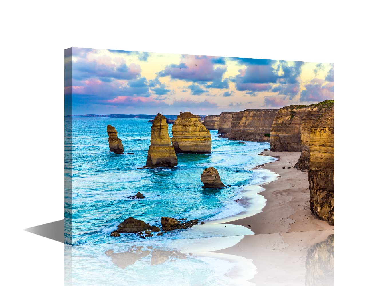Wall Art Ocean Road, 12 Apostles' Rock Scenery Painting Wall Decorations Framed Canvas Paintings Bedroom Wall Decor Ready to Hang for Living Room for Office Home Decor 12x18inch