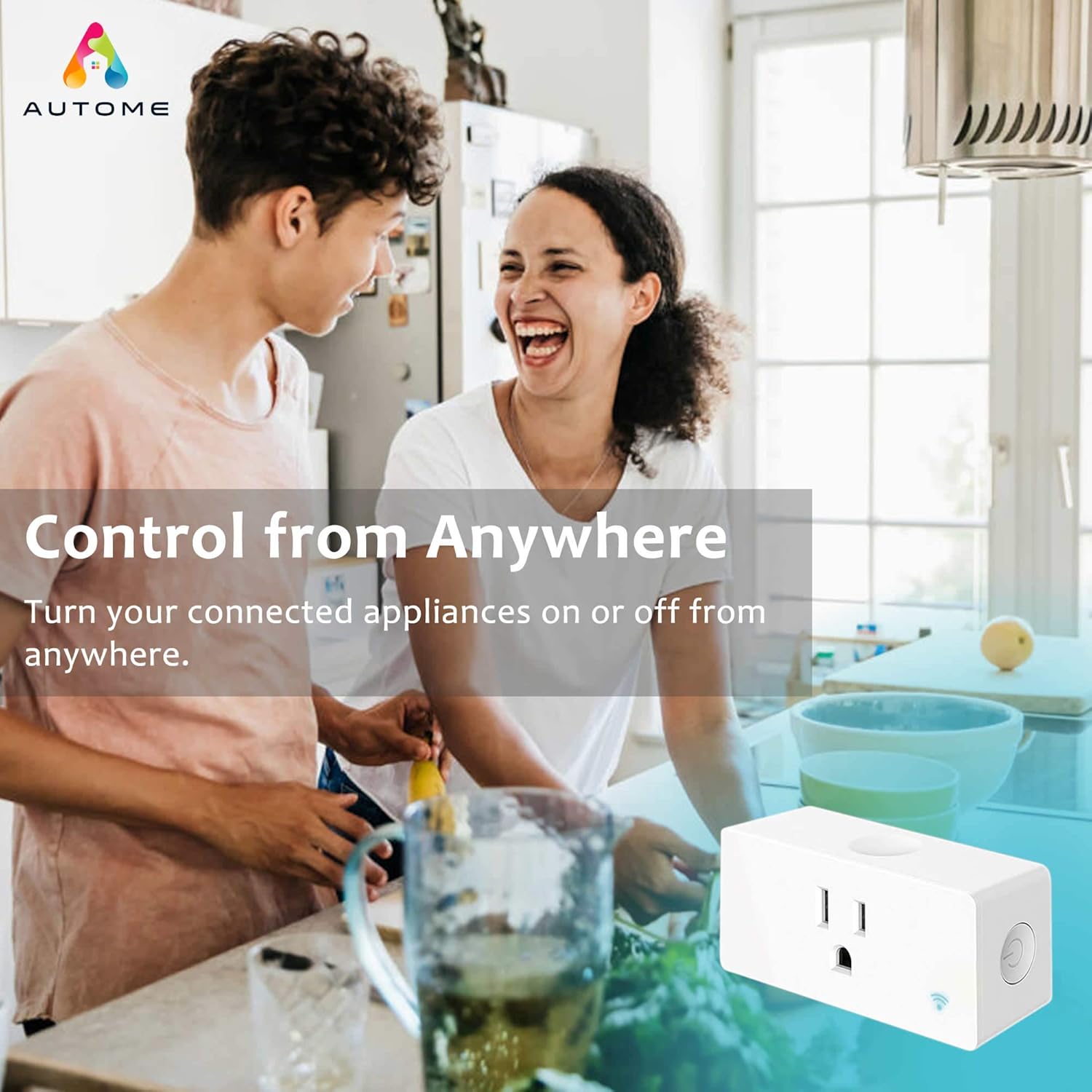 Autome Wifi Smart Plug – Smart Outlet for Home Automation w/Alexa, Google, IFTTT – App Control Remote from Any Location [1pk] - - 