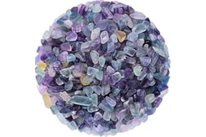 IMALY Fluorite Tumbled Chips Stone Polished Crushed Healing Crystal Quartz Pieces Irregular Shaped stones for Home Decorative Stones Vases Plants Succulents 0.5lb