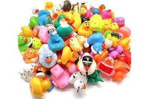 LINICE 30 Pcs Rubber Ducks, Random Assortment Ducks Bulk, Mini Rubber Duckies for Toddler Baby Bath Toys, Kids Bath Pool Toys Birthday Gifts Party Favors