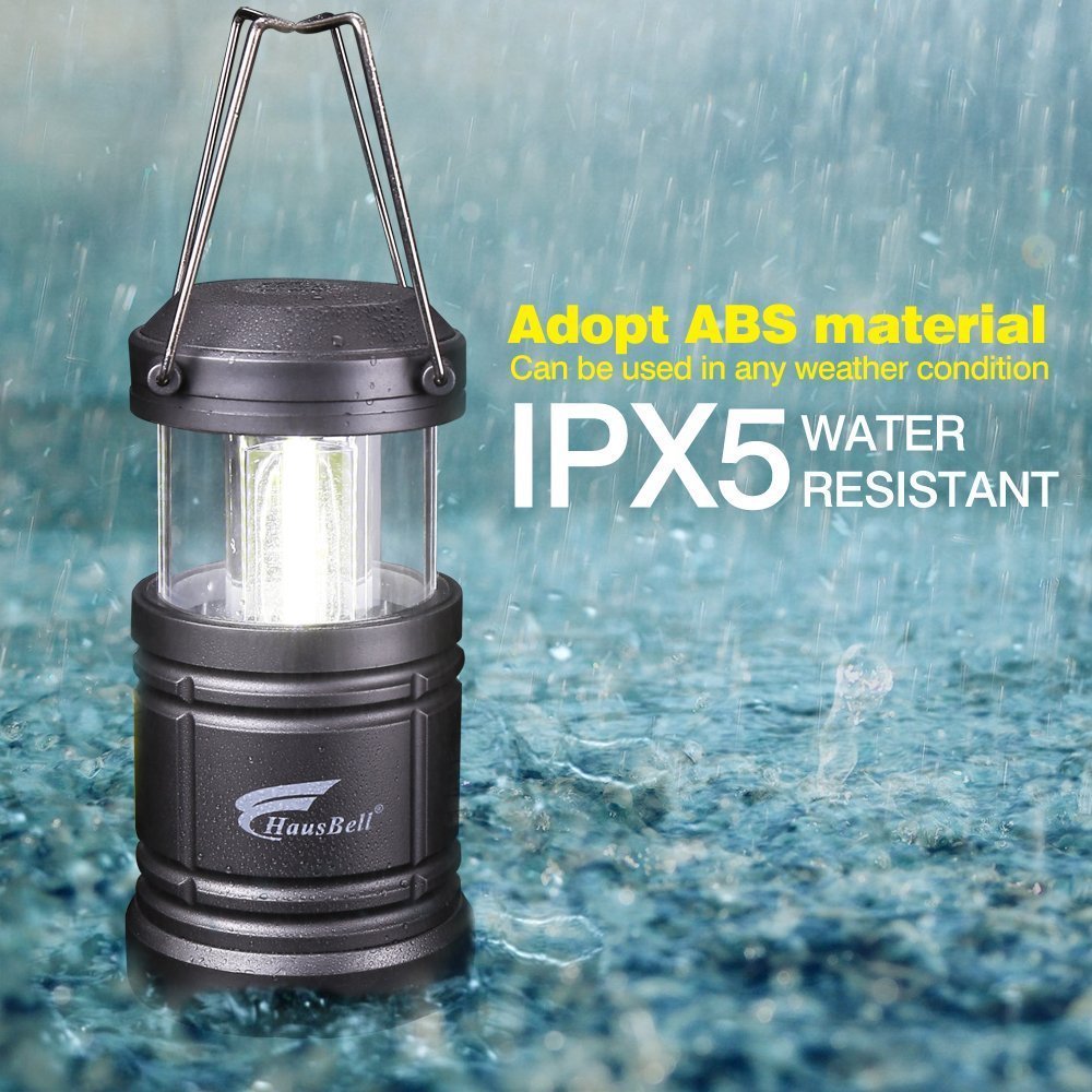 2 Pack Camping Lantern with 6 AA Batteries - Magnetic Base -Hausbell Portable Collapsible LED Camping Lantern Flashlights -Survival Kit for Emergency,Collapsible, Waterproof, Shockproof LED Lantern